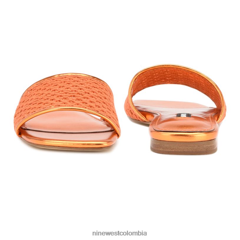 X0LV0657 naranja sandalias planas tejidas Nine West