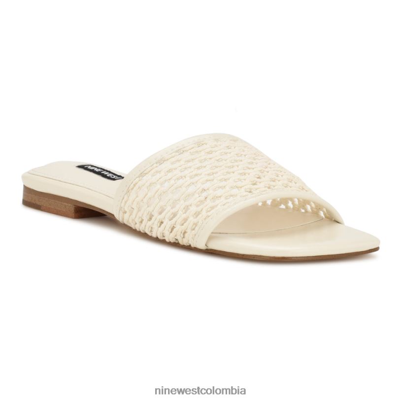 X0LV0658 crema elegante sandalias planas tejidas Nine West