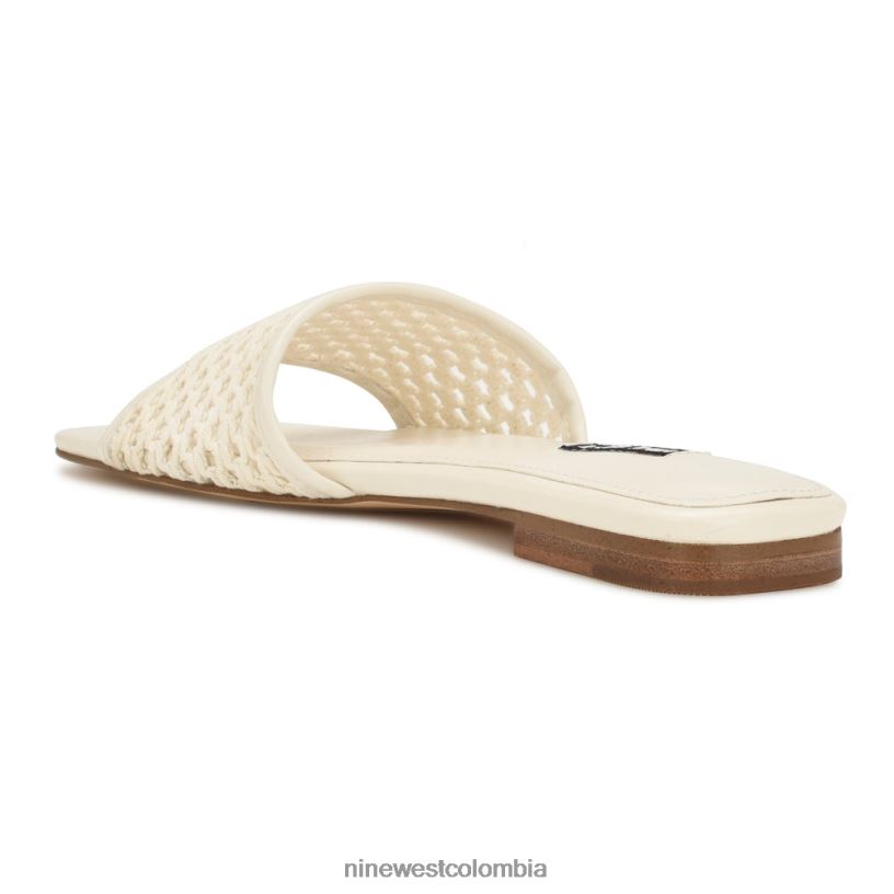 X0LV0658 crema elegante sandalias planas tejidas Nine West