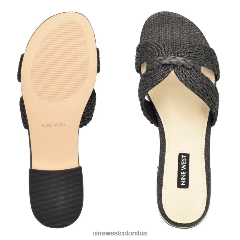 X0LV0664 negro sandalias planas irenie Nine West