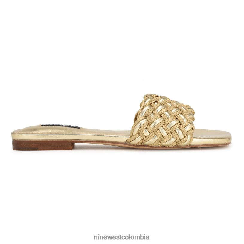 X0LV067 oro sandalias planas maci Nine West