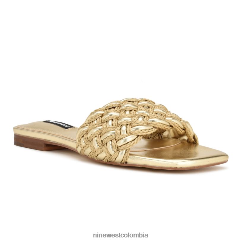 X0LV067 oro sandalias planas maci Nine West