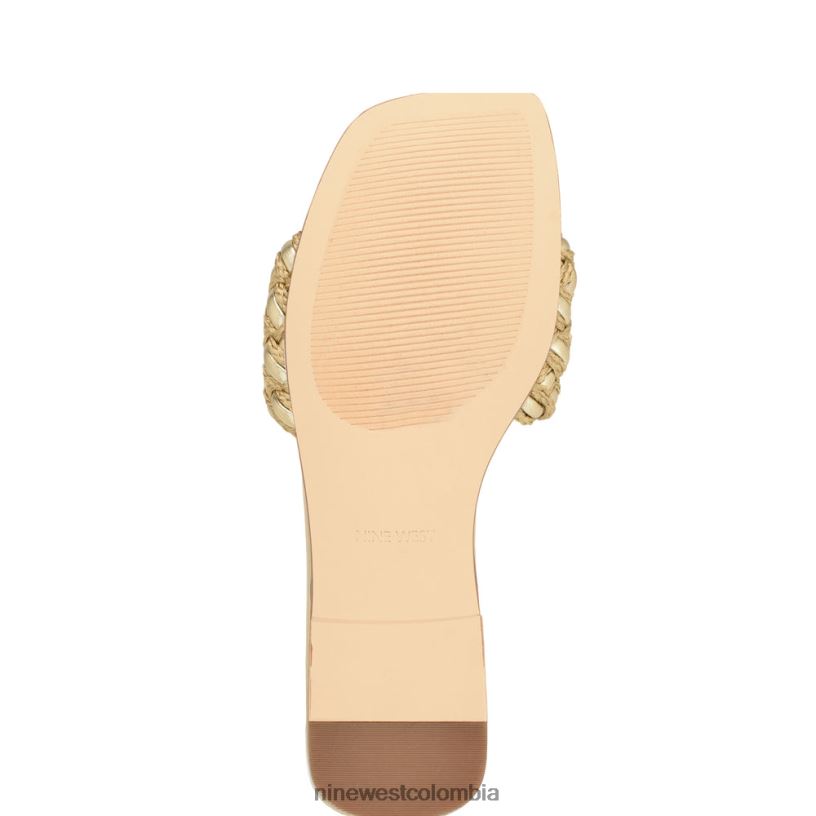 X0LV067 oro sandalias planas maci Nine West