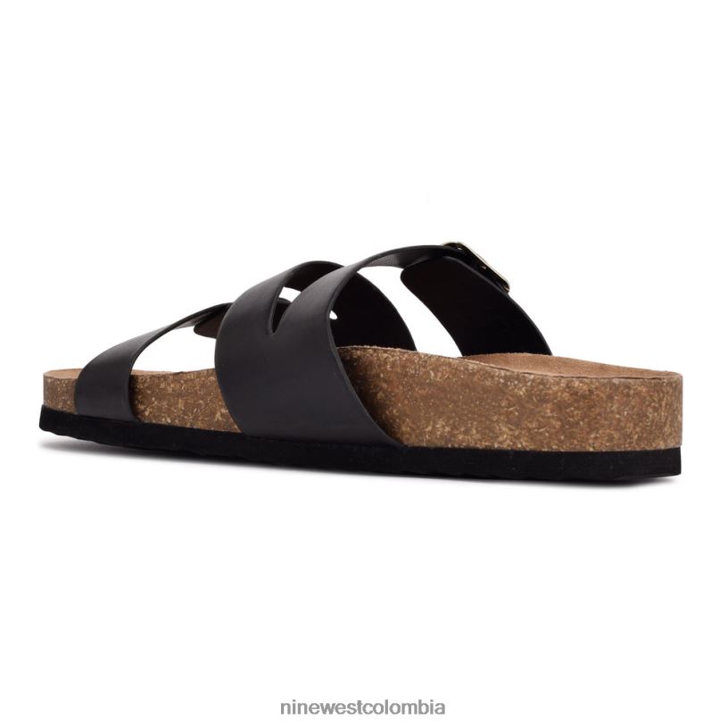 X0LV0687 negro sandalias planas sommie Nine West