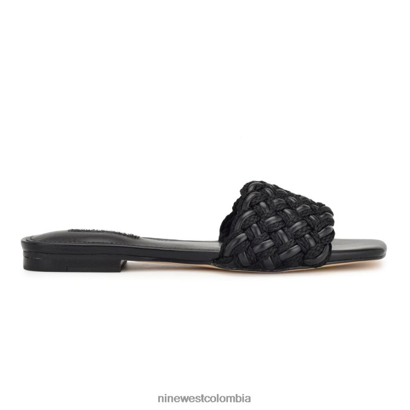 X0LV068 negro sandalias planas maci Nine West