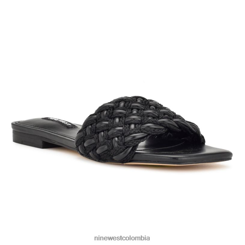 X0LV068 negro sandalias planas maci Nine West