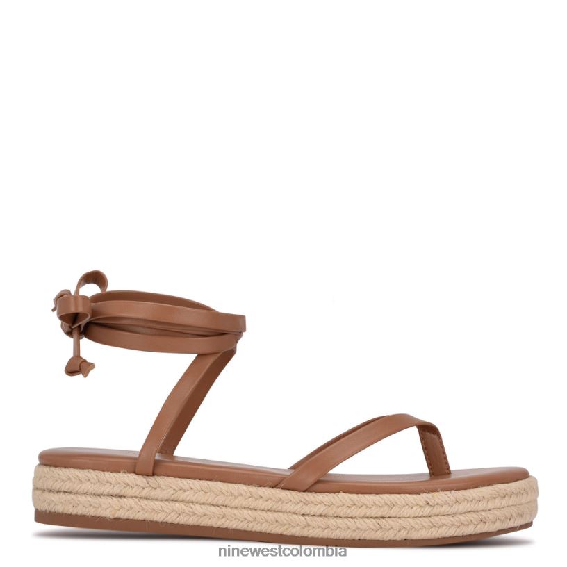 X0LV0698 natural sandalias planas cruzadas en el tobillo Nine West