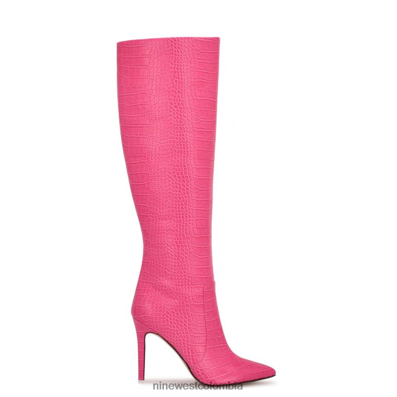 X0LV06913 cocodrilo rosa en relieve botas tacon taler Nine West