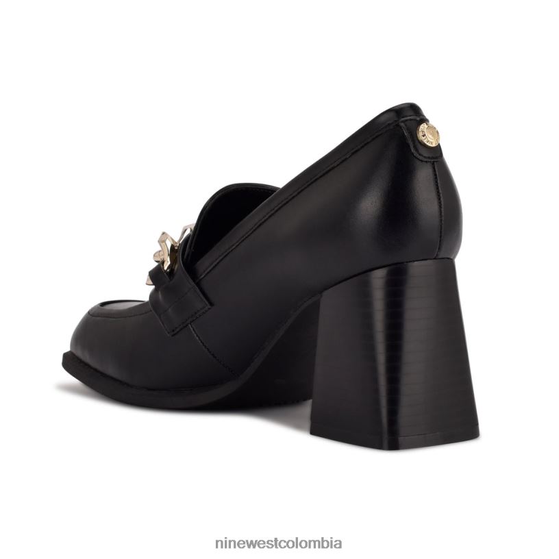 X0LV061235 negro mocasines con tacón zynga Nine West