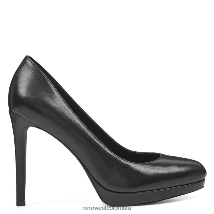 X0LV062367 cuero negro bombas de plataforma quabree Nine West