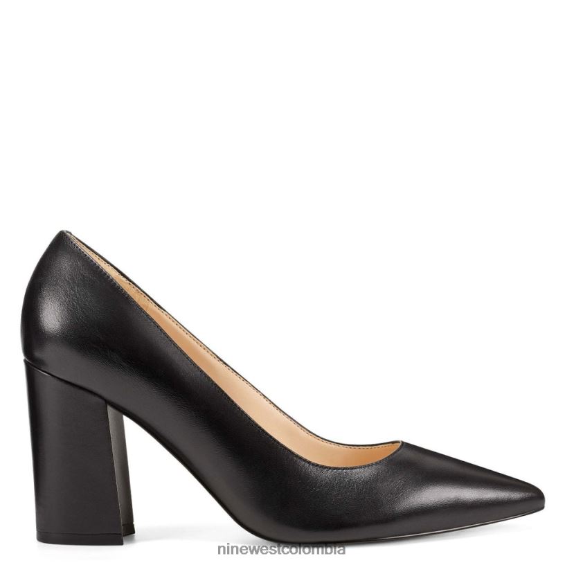 X0LV062370 cuero negro zapatos de vestir cara Nine West