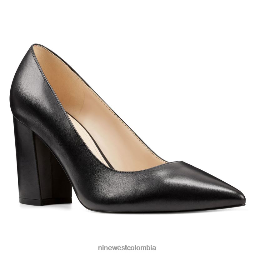 X0LV062370 cuero negro zapatos de vestir cara Nine West