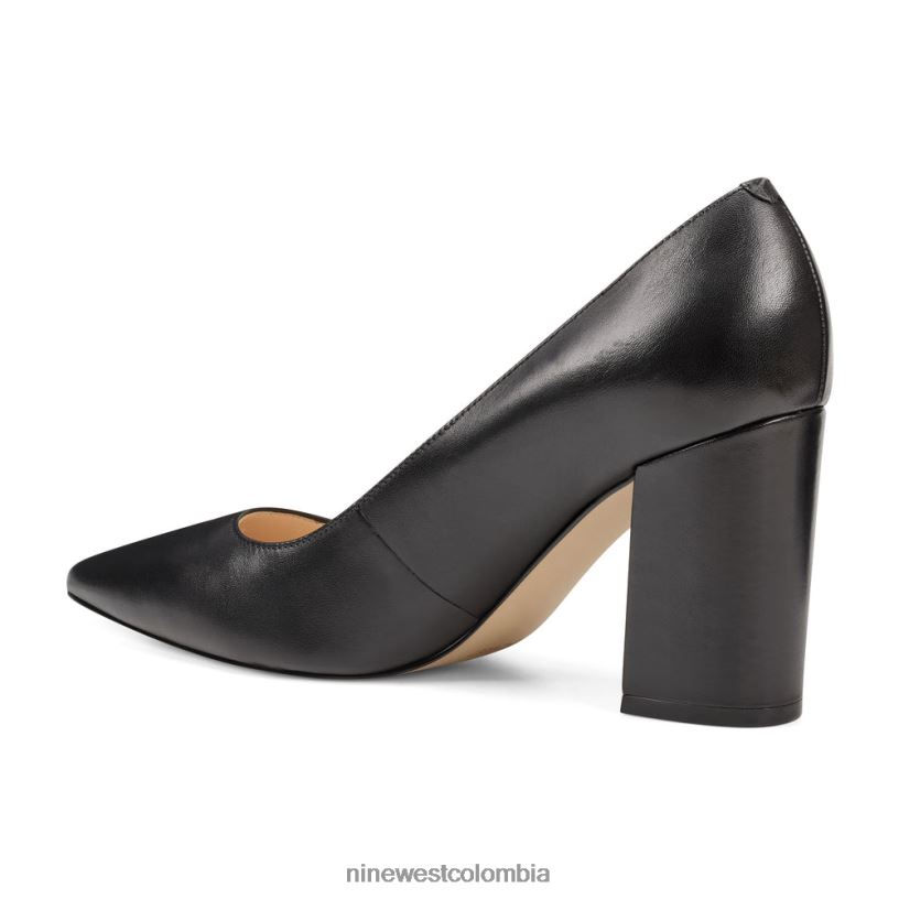 X0LV062370 cuero negro zapatos de vestir cara Nine West