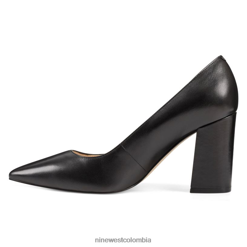 X0LV062370 cuero negro zapatos de vestir cara Nine West